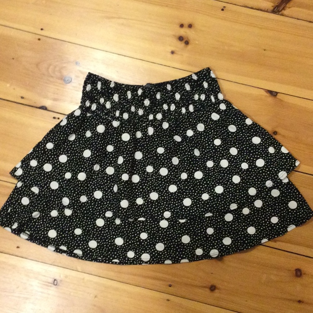 Topshop Polka Dot Layered Mini Skirt